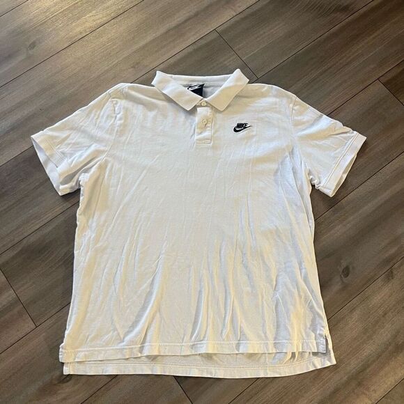 Nike White Casual Athletic Polo Shirt Men XL Bin C-39 - Picture 1 of 6